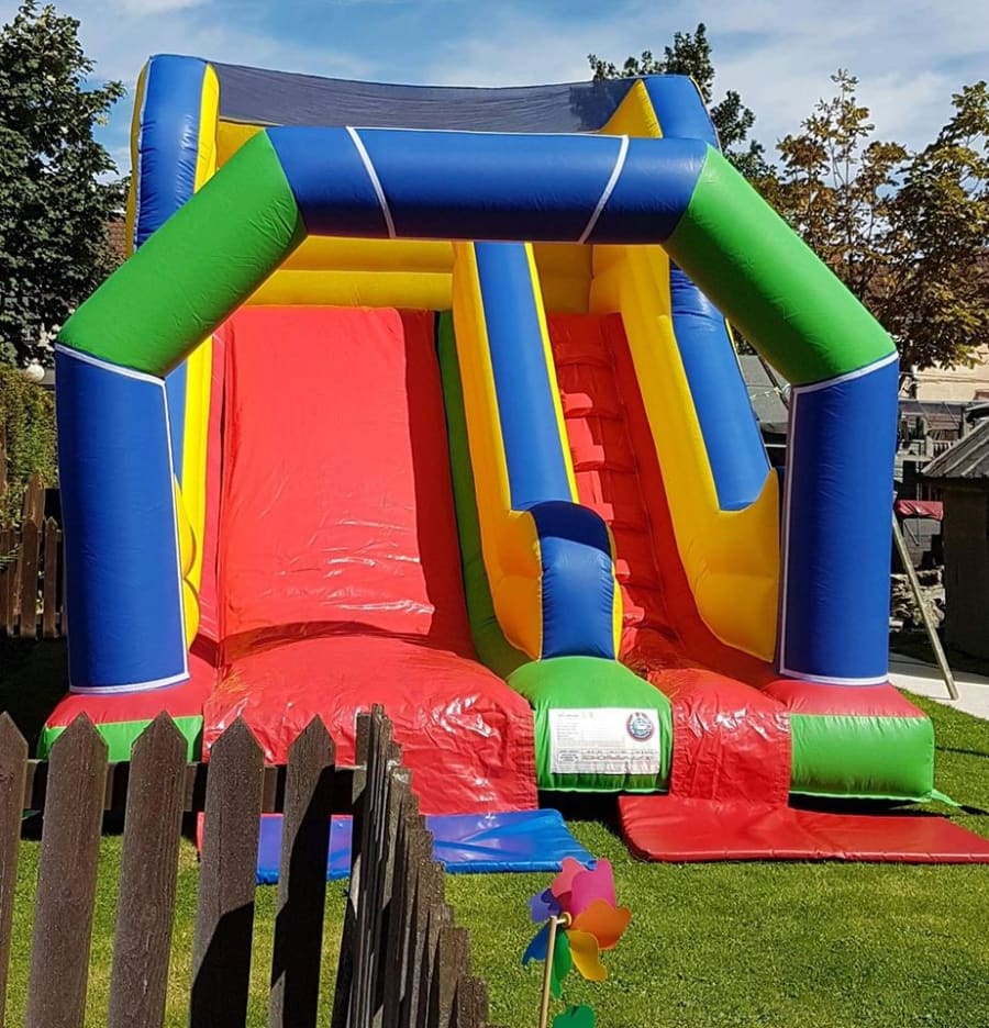 8ft Platform Slide - (Velcro Arch) - (Blue, Red, Green & Yellow Velcro) - 12x18x14ft