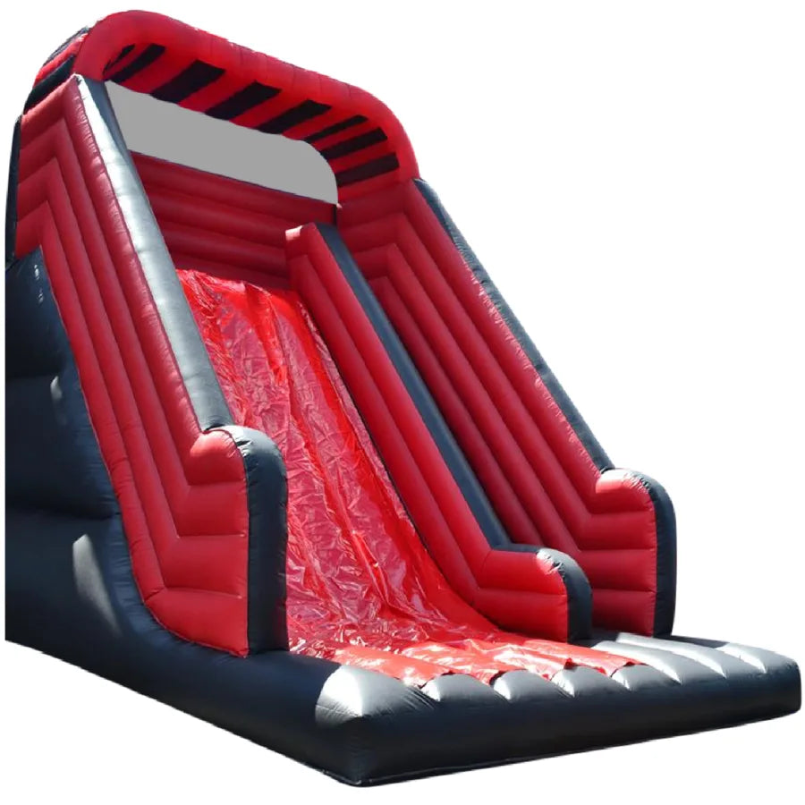 11.9ft Platform Slide - (Inflated Roof) - Showmans Choice (Black & Red) - 19x25x21ft