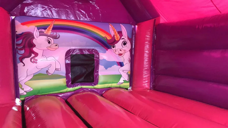 A Frame Castle - (Pink & Purple Unicorns) - (Disco Ready) - 11x15x9.5ft